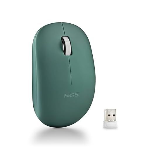 NGS Fog Pro Green - Ratón Inalámbrico Óptico de 1000 dpi, Interfaz Nano USB, Botones Silenciosos, 2 Botones y Rueda de Desplazamiento, Plug and Play, Ambidiestros, Color Verde