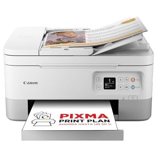 Canon Pixma TS7451i Impresora Multifunción 3 en 1, Sistema de Inyección de Tinta, Impresión, Escaneo y Copia, WiFi, Pixma Print Plan, Impresión a Doble Cara, ADF de 35 Hojas, Bandeja Posterior,Blanca