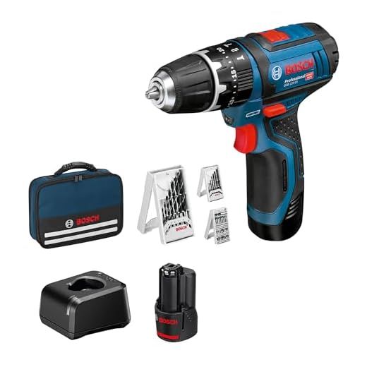 Bosch Professional 12V System GSB 12V-15 - Taladro percutor a batería (30 Nm, 1300 rpm, 2 baterías x 2.0 Ah, set 39 accesorios, en maletín de lona) - Amazon Exclusive