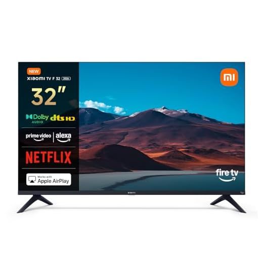 XIAOMI TV F 32, 32 Pulgadas (81 cm), HD, Smart TV, Fire OS7, Control por Voz Alexa, Dolby Audio, DTS Virtual:X, DTS-HD, Compatible con Apple AirPlay, 2025