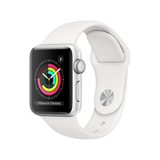 Apple - Apple Watch Series 3 (GPS), 38mm Silver Aluminum Case with White Sport Band - Silver Aluminum