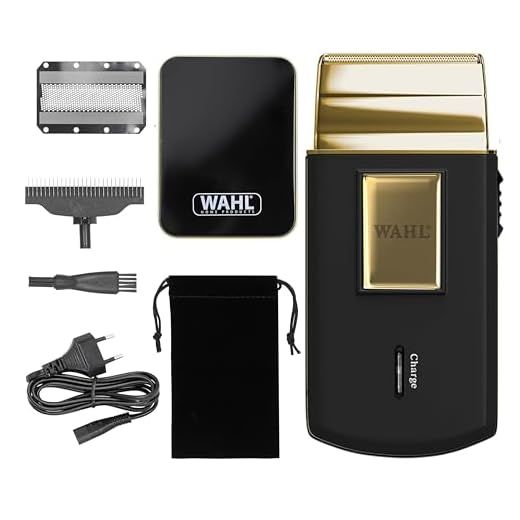 Wahl Travel Shaver Gold Edition Afeitadora eléctrica sin cable y recargable para hombre, óptimo para viajar, para cortar el pelo y la barba, compacta y portátil, Oro