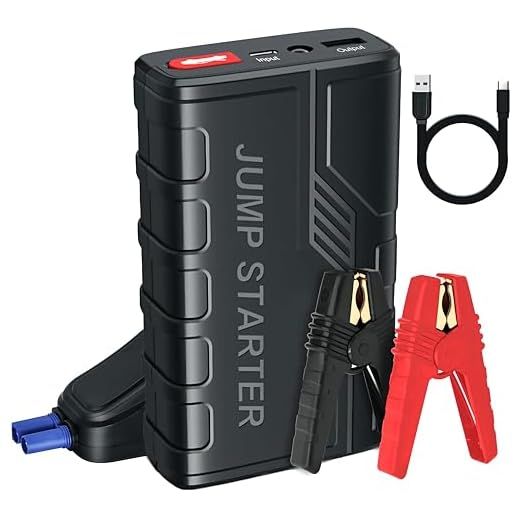 Arrancador de Baterias de Coche,1500 A Arrancador de Coches Portatil para Motor 7.0 L Gasolina o 5.5 L Diesel con Pinzas Bateria Coche, 12 V Booster con Carga rápida USB y Linterna LED de Emergencia