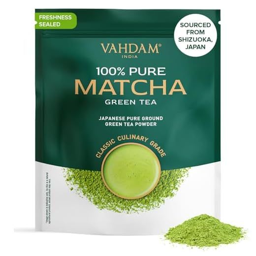 VAHDAM, Té Verde Matcha En Polvo (100gm) Auténtico Polvo De Matcha Japonés, Té Verde De Grado Premium, Ideal para Pasteles, Batidos, Thé Helado, 100% Natural
