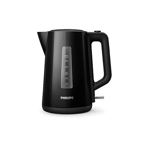 Philips Hervidor de Agua - 1.7L, Tapa con Resorte, Indicador Luminoso, Base con Giro, Negro (HD9318/20)