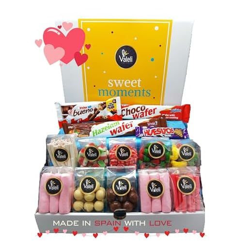 Valeli, Chocolates y Golosinas Cesta dulces y chocolatinas, Caja Regalo Original: Cumpleaños - 1 kg paquetes, bolsas