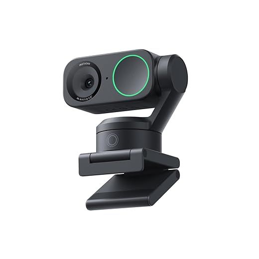 Insta360 Link 2 Paquete Estándar - Webcam 4K PTZ PC/Mac, Sensor 1/2", Seguimiento IA, HDR, cancelación de Ruido por IA, Control por Gestos para Streaming, videollamadas, Gaming, Funciona con Zoom