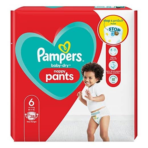 Pampers Baby-Dry - Pañales talla 6, 15 kg +, 28 pañales
