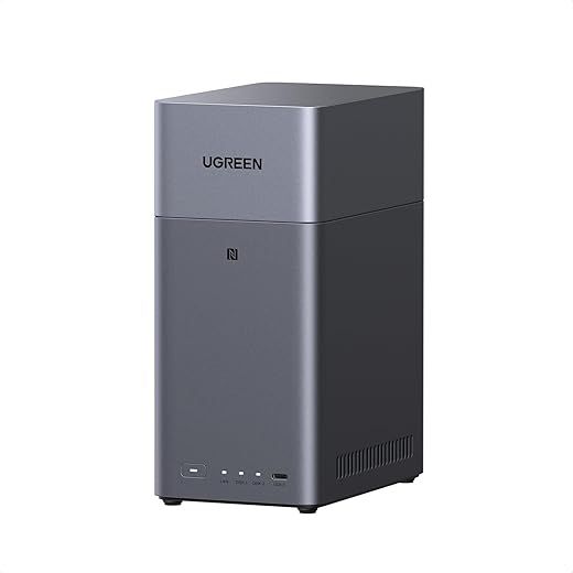 UGREEN NASync DH2300 NAS de Escritorio 2 Bahías, 4GB RAM, Conexión NFC One-Touch, LAN 1GbE, Álbum de Fotos AI, NAS Fácil para Principiantes, Servidor NAS para Hogar (Sin Discos) (DH2300)