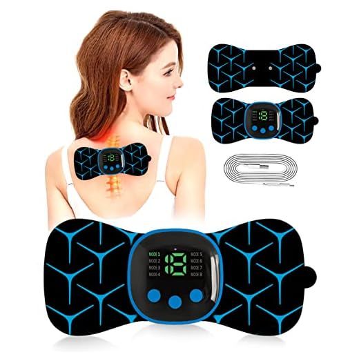 COODAY Masajeador Cervical Profesional Tens/EMS/Masaje con Estimulación Secuencial,8 Modos y 19 Intensidades Masajeador de Cuello EléCtrico,Aliviar el Dolor y Estimular Abdominales, Glúteos