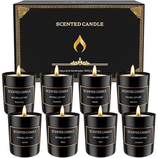 Velas perfumadas para mujer, paquete de 8 velas de aromaterapia para el hogar, sin humo, fragancia fuerte de larga duración, regalos para mujeres, Scented Candles Set