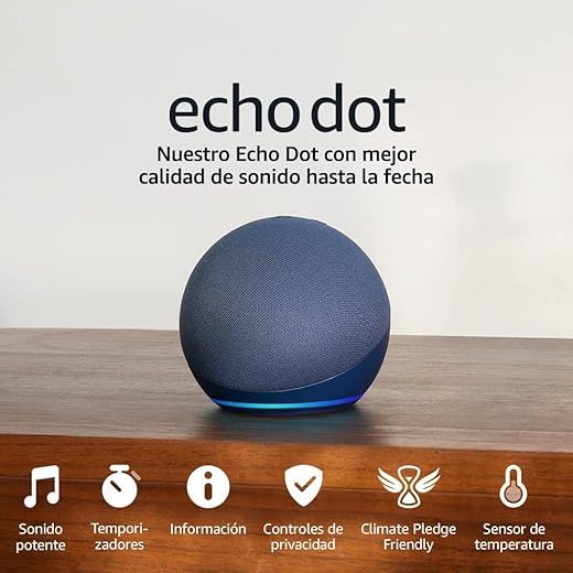 Echo Dot (5th Gen, 2022 Model) | Smart WiFi and Bluetooth speaker with Alexa - with louder and wider sound | Deep Sea Blue