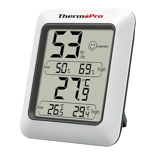 ThermoPro TP50 Termómetro Higrometro Digital para Interior Termohigrómetro Medidor Profesional para Medición de Temperatura y Humedad del Casa Ambiente