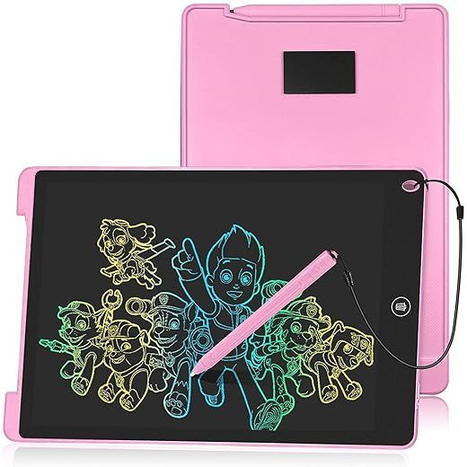 HOMESTEC 12" Tableta Escritura LCD Color, Pizarra Digital para Apuntar Recordatorios, Escribir o Dibujar-Rosa