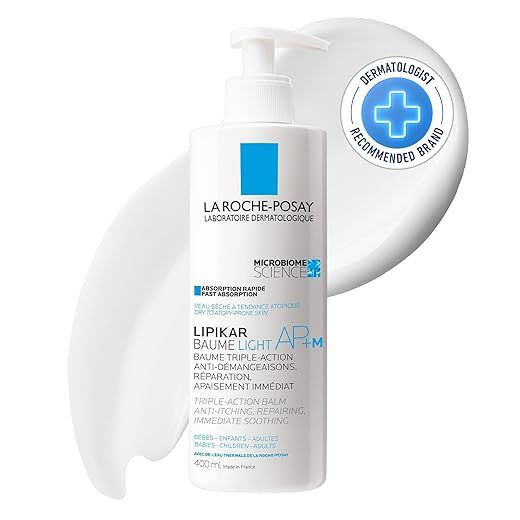 La Roche Posay Bálsamo Hidratante Corporal, Ligero, Relipidizante, Anti-irritaciones, Anti-picor, Hidrata y Calma, Enriquecido con Manteca de Karité, Para Pieles Secas y Atópicas, Lipikar AP+M, 400 ml