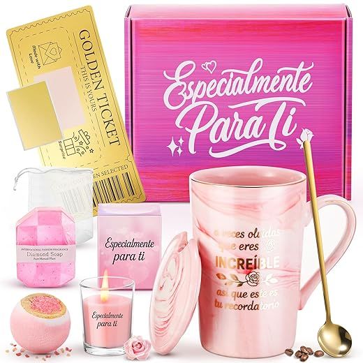 Regalos Originales para Mujer, Regalo Mujer, Madre, Regalos Navidad, Cumpleaños Originales, Regalo Dia de la Madre, Set de tazas tipo mug de 340 ml