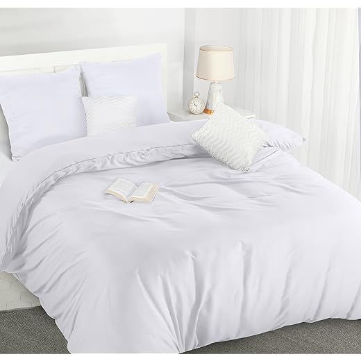 Utopia Bedding Funda Nordica 220 x 240 - Microfibra Juego de Funda Edredon 220x240 cm y 2 Fundas de Almohada 65x65 cm (Blanco)