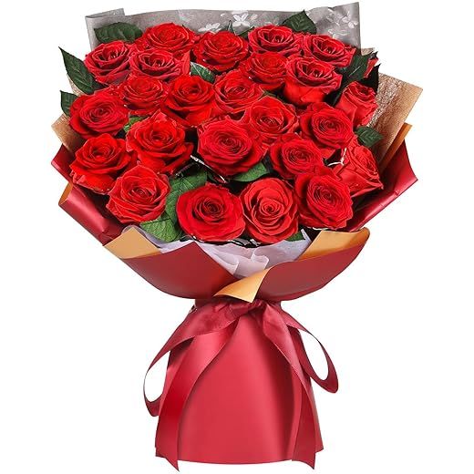 ADDWel Regalos Originales para Mujer - Ramo de Rosas Eternas Naturales Preservadas Regalos para Mujer Cumpleaños San Valentin Dia de la Madre o Navidad, Ramo de Flores Preservadas con 24 Rosa Eterna