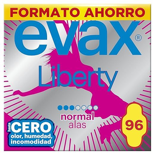 Evax Liberty Normal Compresas Con Alas, 96 unidades, No Notarás Que Las Llevas