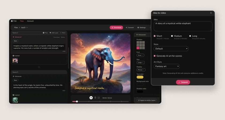 Primeros pasos en Fliki AI configuración esencial de idioma dialecto y aspecto