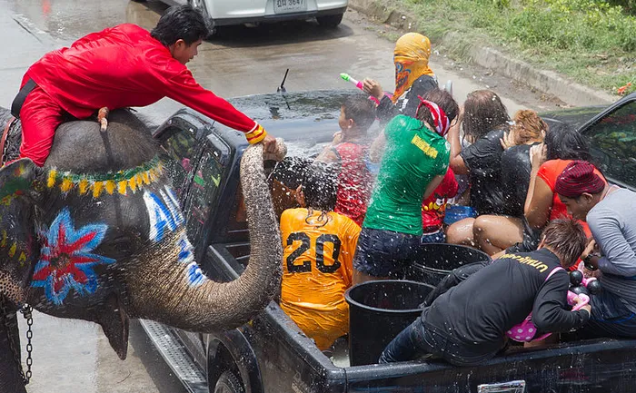 Songkran in Ayutthaya with elephants. Photo by JJ Harrison.