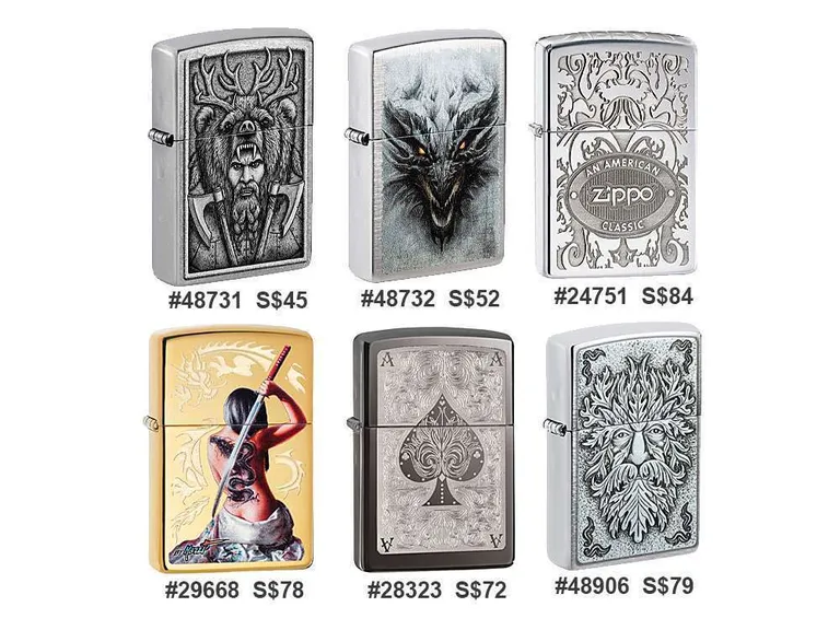 VillageSmith Gifts Singapore | Zippo (24751, 28323, 29668, 48731, 48732, 48906) 15 Zippo 48731 48732 24751 29668 28323 48906