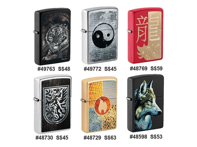 VillageSmith Gifts Singapore | Zippo (48598, 48729, 48730, 48769, 49763, 49772) 17 Zippo 49763 49772 48769 48730 48729 48598