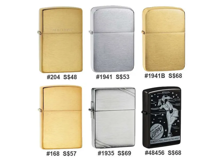 VillageSmith Gifts Singapore | Zippo (168, 204, 1935, 1941, 1941b, 48456) 3 Zippo 204 1941 1941b 168 1935 48456