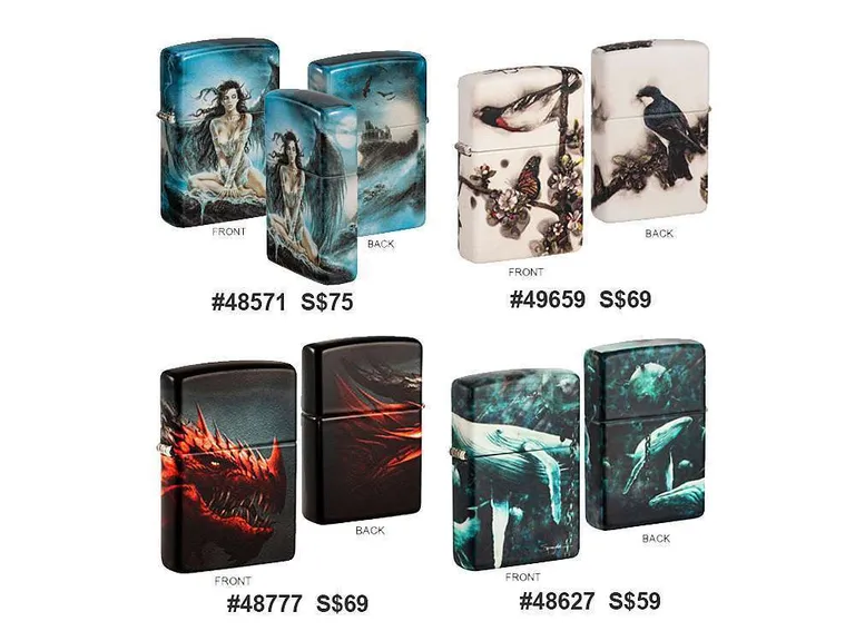 VillageSmith Gifts Singapore | Zippo (48571, 48627, 48777, 49659) 6 Zippo 48571 49659 48777 48627
