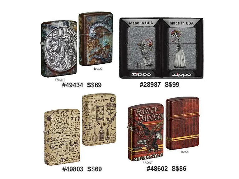 VillageSmith Gifts Singapore | Zippo (28987, 48602, 49434, 49803) 7 Zippo 49434 28987 49803 48602