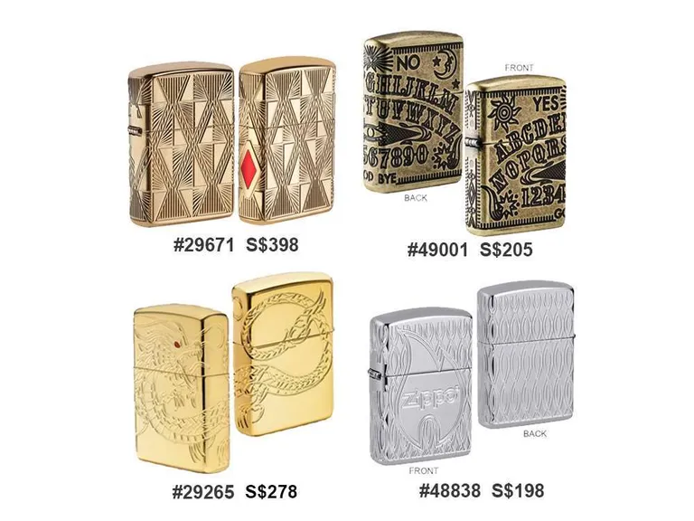 VillageSmith Gifts Singapore | Zippo (29265, 29671, 48838, 49001) 8 Zippo 29671 49001 29265 48838