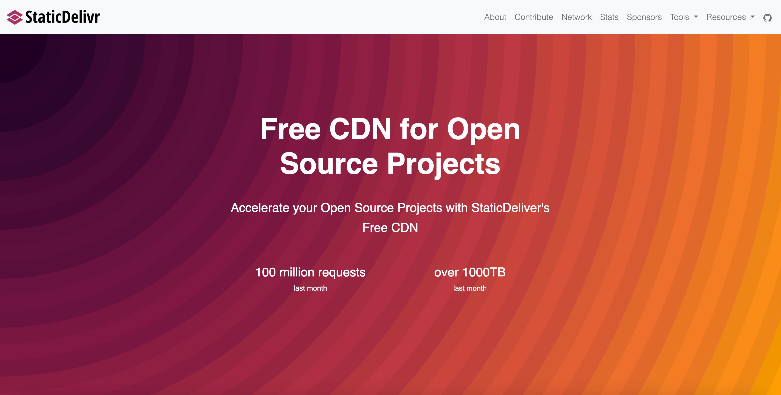 StaticDelivr Old Homepage