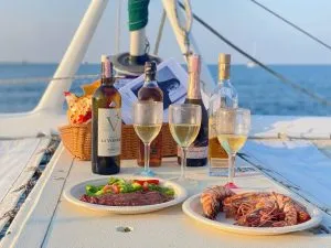 Lunch served on board the yacht Nina in Koh Samui.