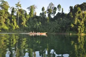 Kayaking on the Cheow Lan Lake in Khao Sok.