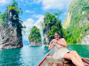 Stunning islets at the Cheow Lan lake in Khao Sok.