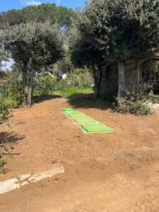 Terrain remis en état au-dessus du filtre compact à Portigliolo