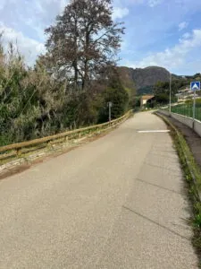 Route communale d'Afa bordée de sa nouvelle glissière en bois