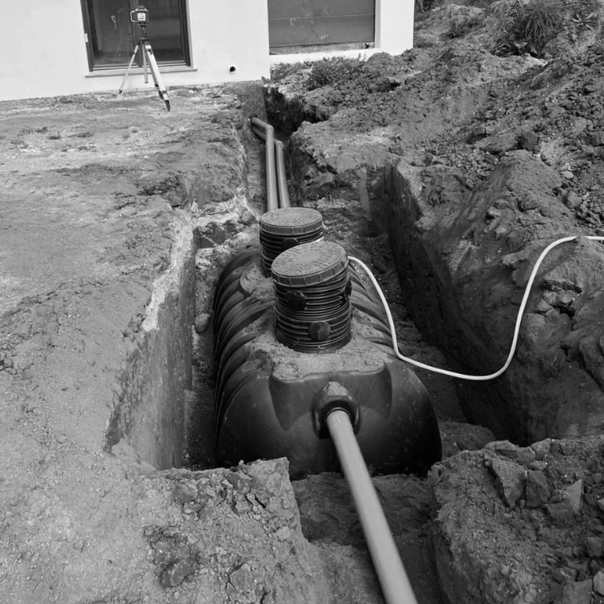 Tranchées d'épandage et de réseaux pour une villa à Sarrola-Carcopino