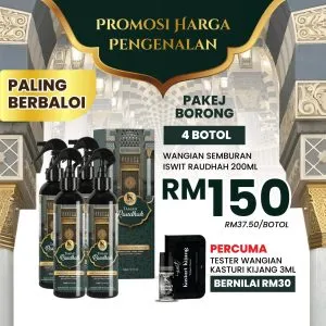 PAKEJ JIMAT BORONG - RAUDHAH SPRAY 4 BOTOL