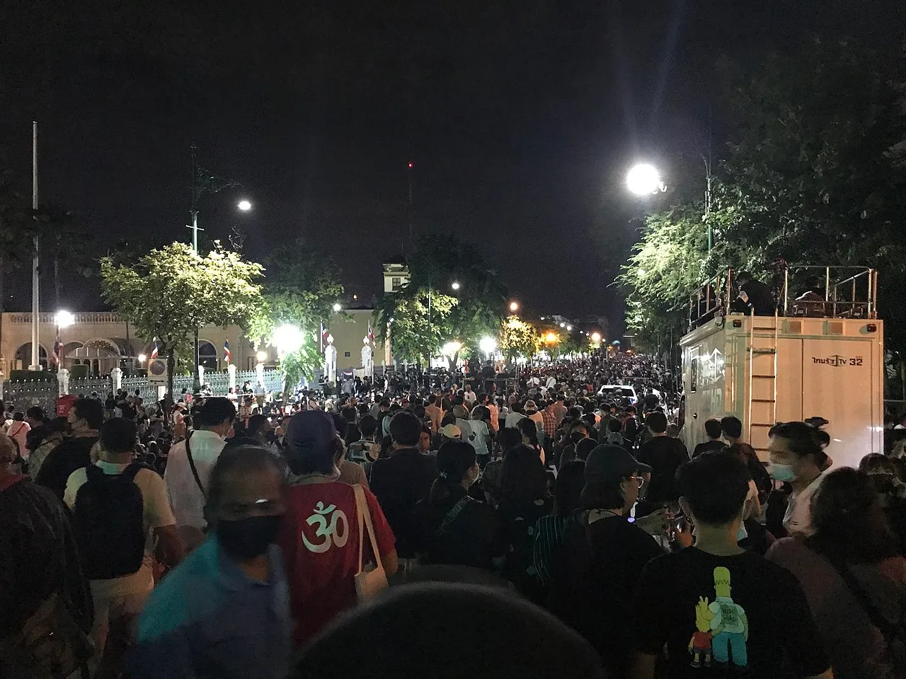 Anti-government protest in front of the Government House in Bangkok on 14 October 2020