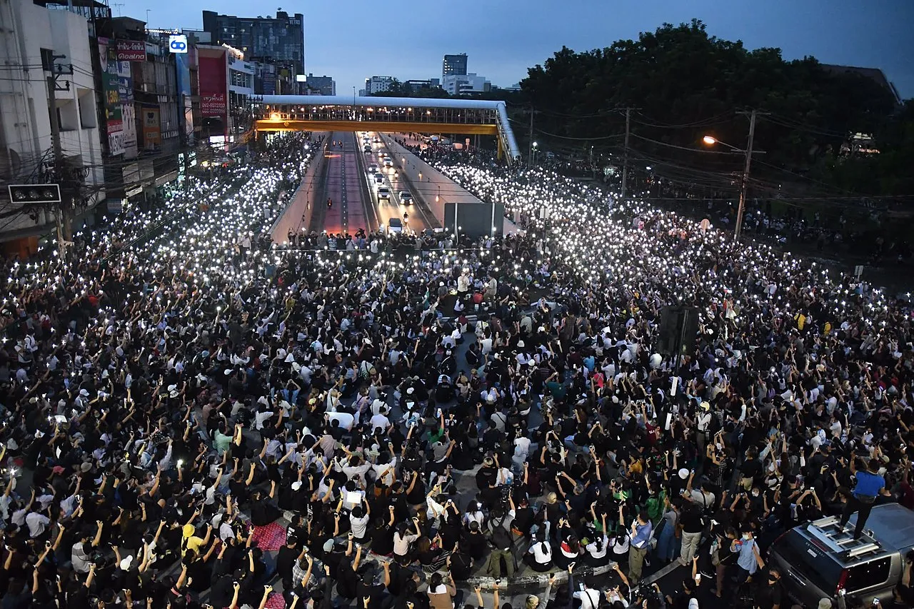 Anti-government Protest at Kaset Intersection in Bangkok on 19th October 2020