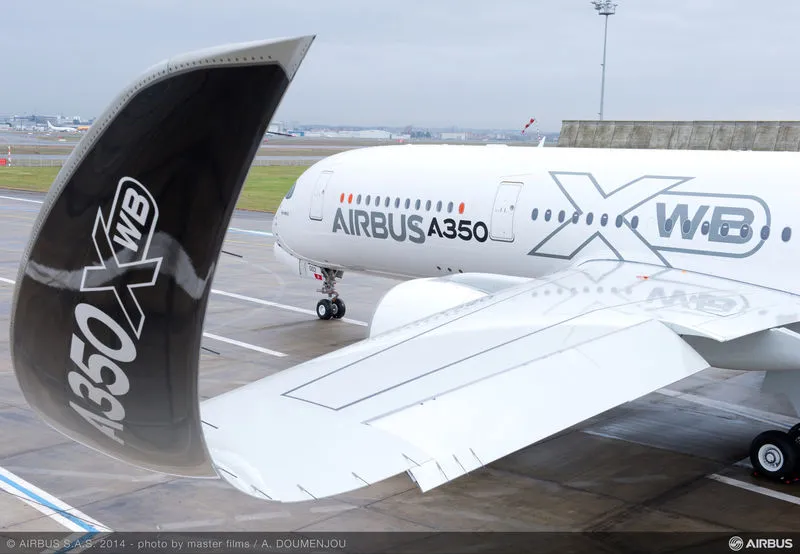Wing of an Airbus A350 XWB