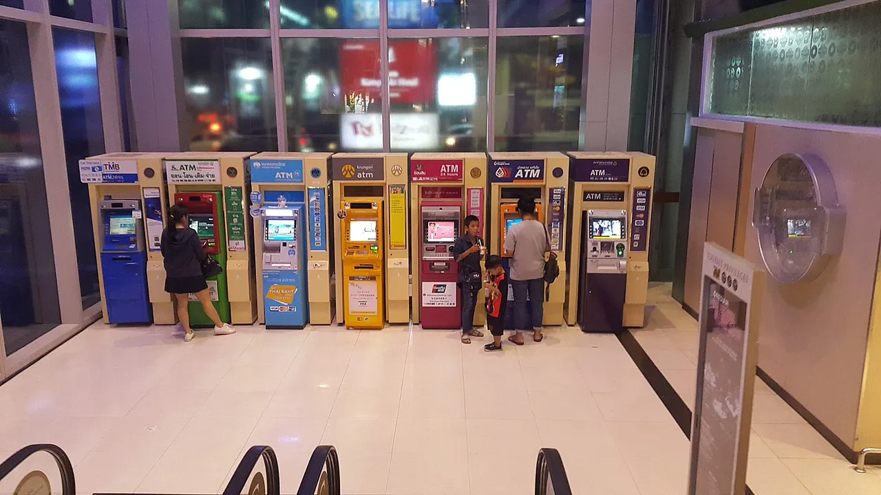 ATM machines of different Thai banks at Siam Paragon, Bangkok