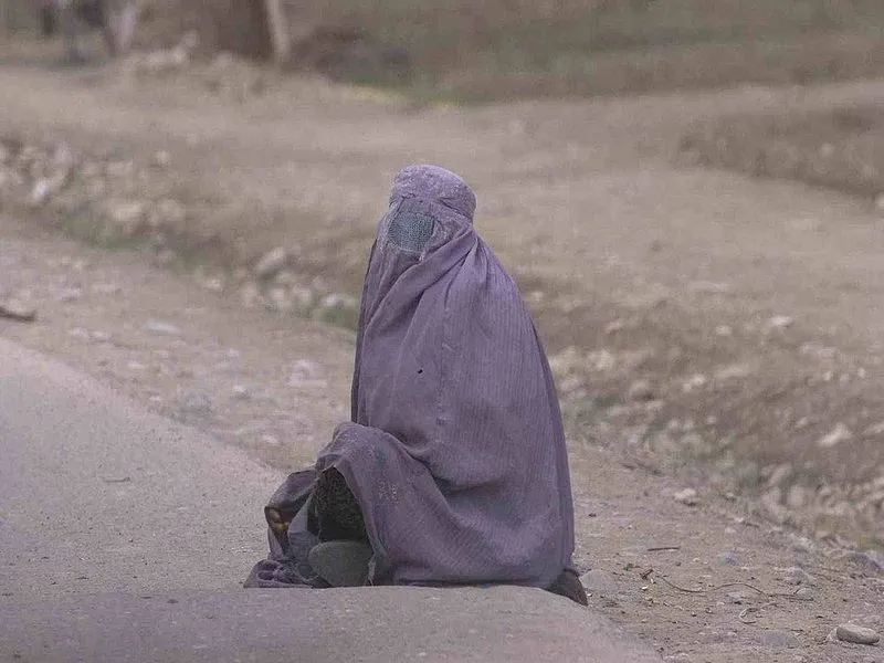 Woman wearing burka in Afghanistan