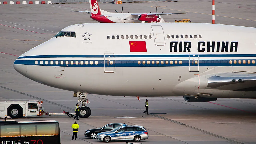 Air China Boeing 747 at Stuttgart Airport