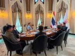 Meeting with Anutin and the Ministry of Interior team at the Government House.