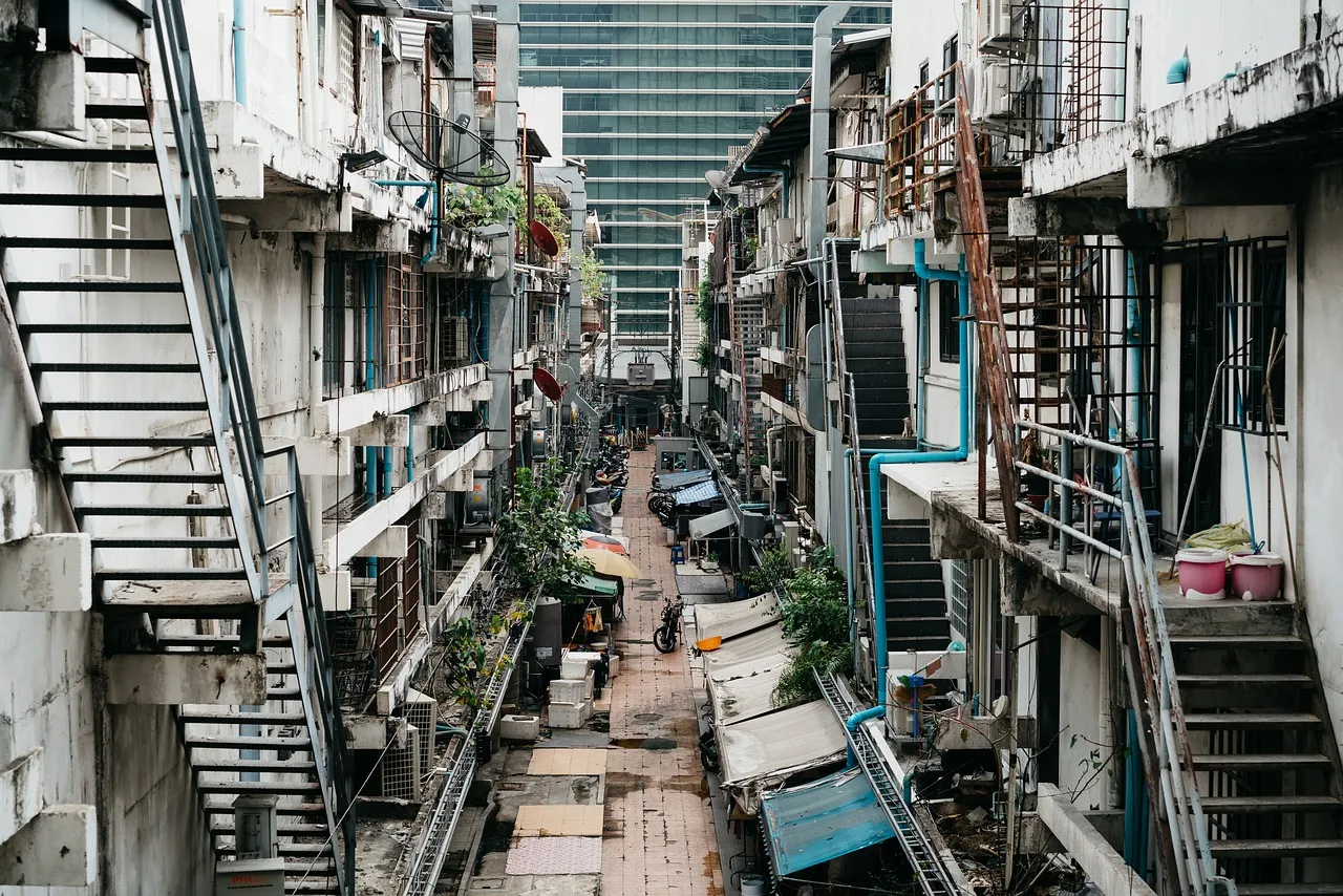 Old apartments in a Bangkok backstreet