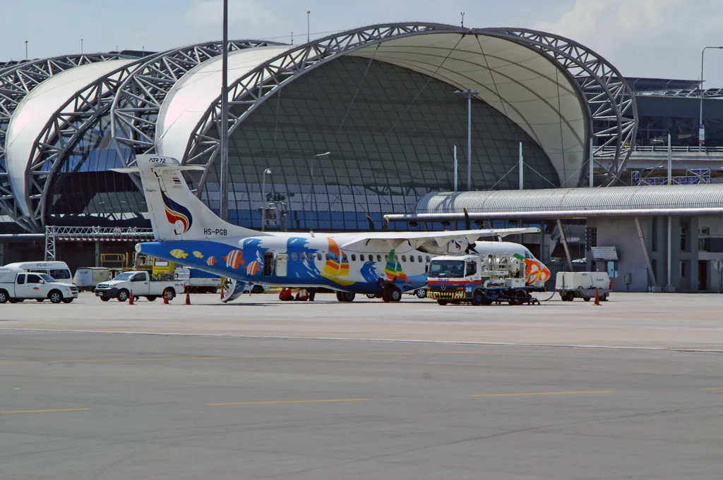 Bangkok Airways ATR 72 at Suvarnabhumi Airport, Bangkok.