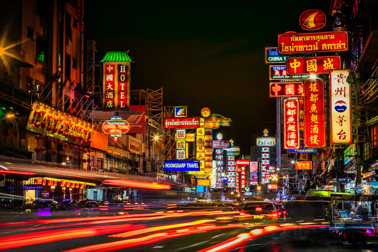 Yaowarat Road (ถนนเยาวราช) in Bangkok.