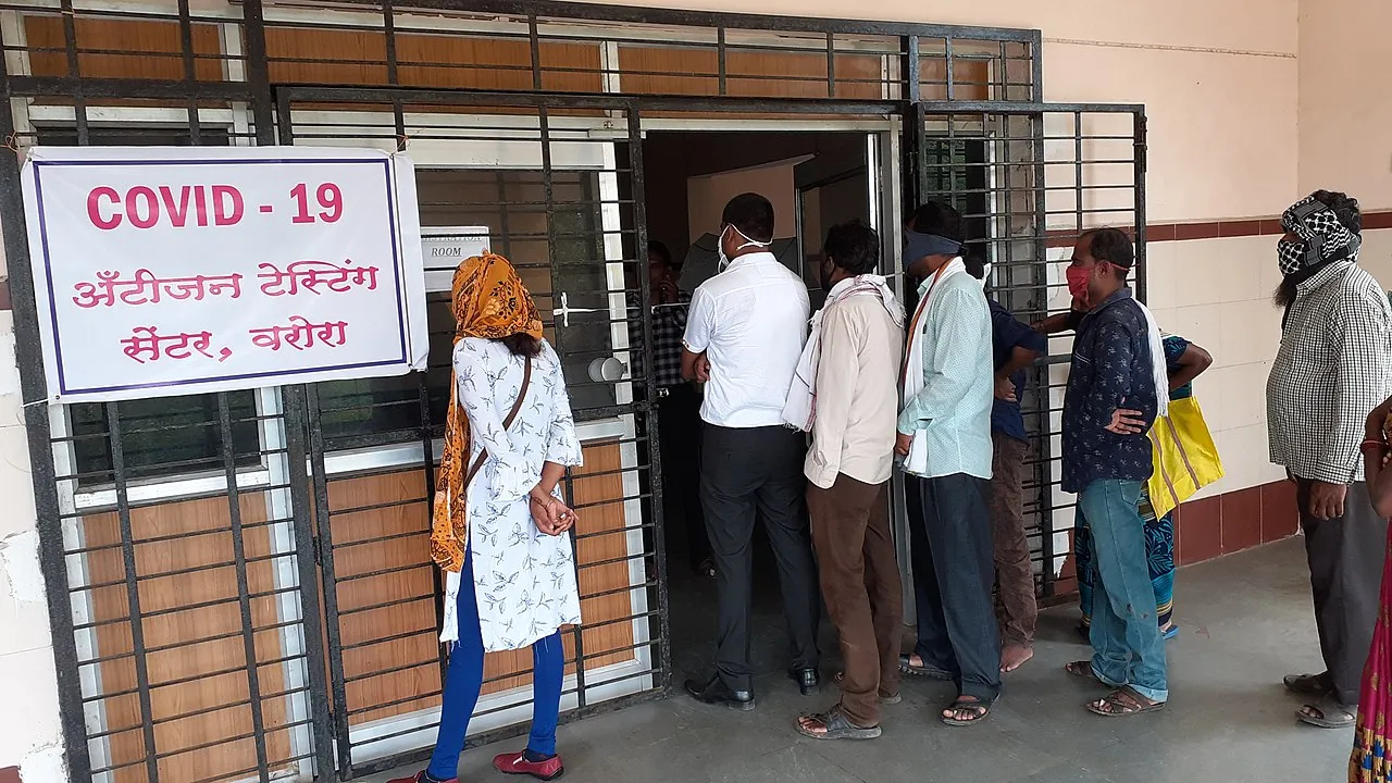 COVID-19 antigen testing centre Warora, Maharashtra, India